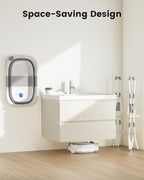 Baby Bathtub with Stand, 2-in-1 Collapsible Bath Tubs for Newborn to Toddler, Infant Bathtub with Folding Stand, Portable Bathtub for Baby Including Soft Cushion, Storage Pad