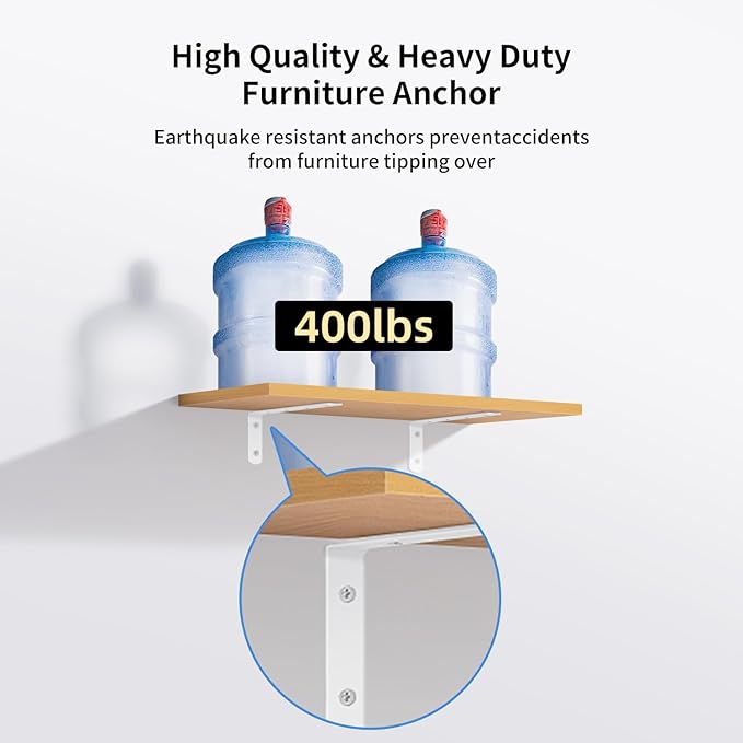 furniture anchors safety Wall straps: Baby Proofing Anti Tip Cabinet, Furniture Anchors for Dresser Secure Child Security Mount Kits 4 Pack