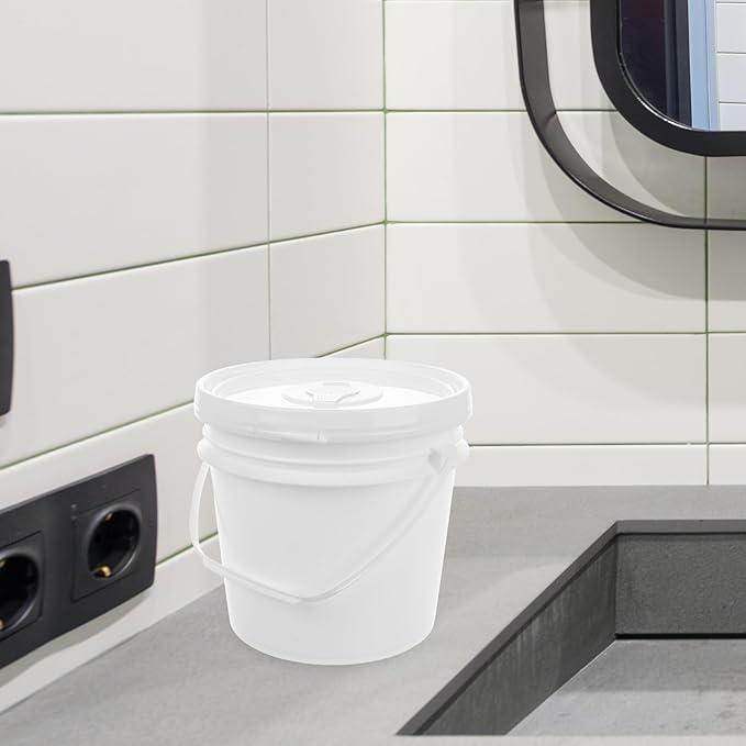 Ciieeo Large Capacity Wet Tissue Holder, Portable Car Wipes Dispenser,flushable Wipes Container with Lid, Refillable Bucket for Baby, Bathroom, Travel, White