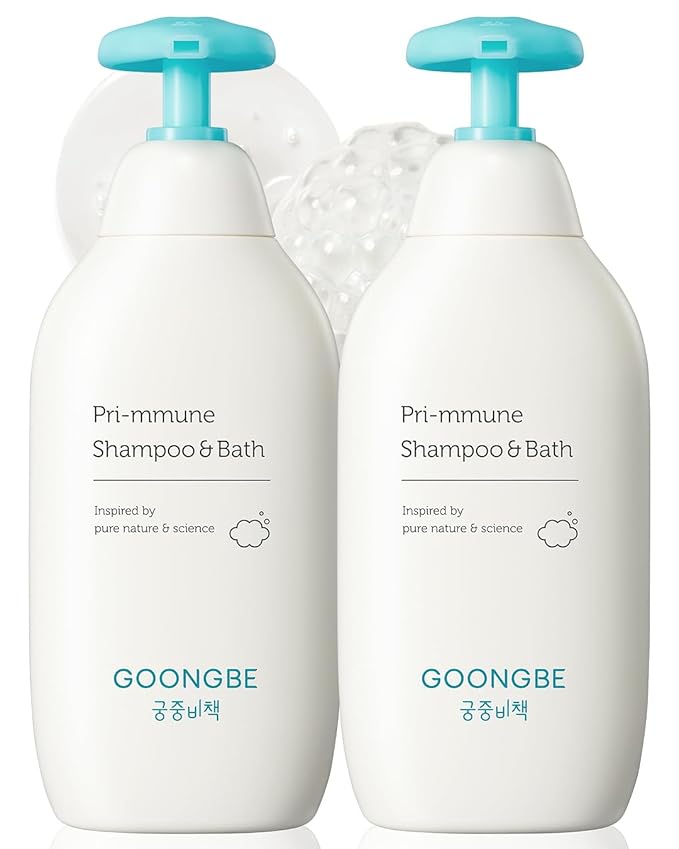 Pri-mmune Shampoo & Bath - Korean Baby Wash - Hypoallergenic Head to Toe Cleanser - Paraben-Free Formula For Sensitive Hair & Skin, 11.8 fl.oz. 2 Pack