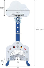 Costzon Kids Basketball Hoop, Toddler Sports Activity Center w/ 5 Adjustable Height Levels, Basketball Soccer Golf Game Set, Indoor Outdoor Basketball Hoop Set Gift for Baby Infant