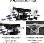 WhiteFang Skateboards for Beginners, Complete Skateboard 31 x 7.88, 7 Layer Canadian Maple Double Kick Concave Standard and Tricks Skateboards for Kids and Beginners