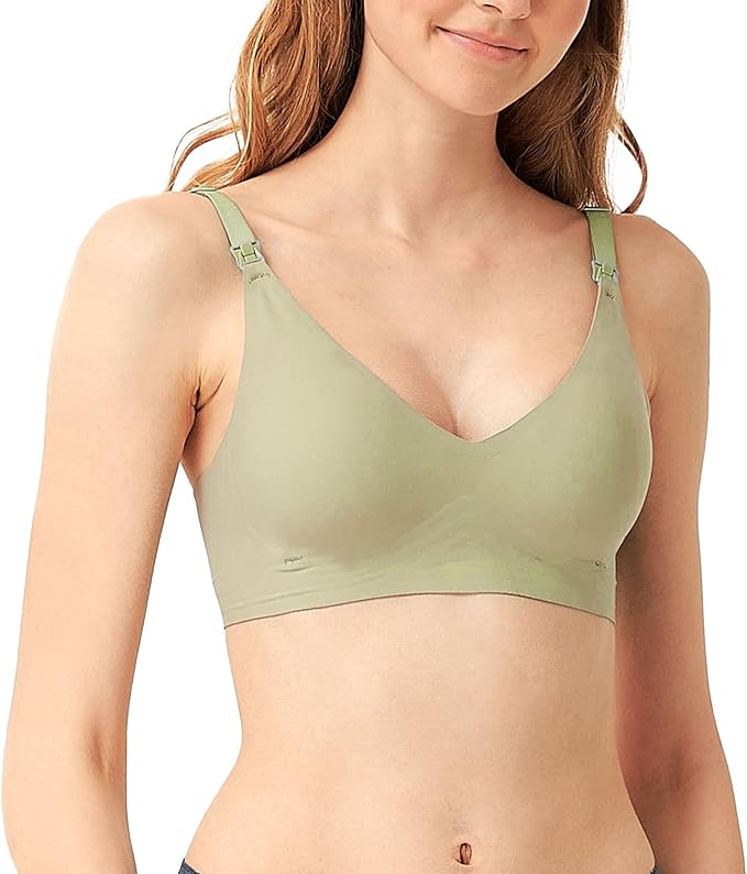 Mamaway Silky Seamless Nursing Maternity No Show Wireless Bra, Smooth, Cooling, Lightweight for Breastfeeding, Pregnancy