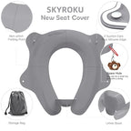 SKYROKU Foldable Kids Toilet Seat – Portable & Anti-Slip Travel Potty Training Seat for Toddlers,Safety material Baby Toilet Seat, Easy Clean & Compact for Home, Daycare, Grandparents House (Ages 2-6)