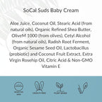SoCal Suds & Company - Organic Baby Face & Body Cream - Natural Moisturizer with Shea Butter, Coconut Oil & Aloe for Newborns, Kids & Toddlers - Fragrance Free Shea Body Butter - 8oz
