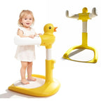 Baby Shower Stand Adjustable Toddler Shower Standing Support with Anti-Slip Base Infants Bath Support for 8-36 Months Portable Bath Helper (Duck)