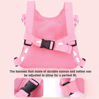 PandaEar Toddler Leash Harness and Anti Lost Wrist Link, 3 in 1 Kids Safety Harnesses with Leash, Child Anti-Lost Leash Walking Wristband Assistant Strap Belt for Baby Girls -Pink