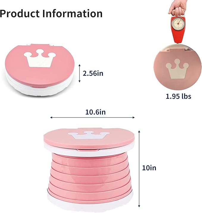 Travel Potty for Toddler, Portable and Foldable Toilet, Apply to Seat Emergency Toilet for Car, Camping, Outdoor, Indoor (pink, small)