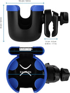 Accmor Stroller Cup Holder with Phone Holder, Bike Cup Holder, Universal Cup Holder for Uppababy Nuna Doona Strollers, 2-in-1 Cup Phone Holder for Stroller, Bike, Wheelchair, Walker, Scooter