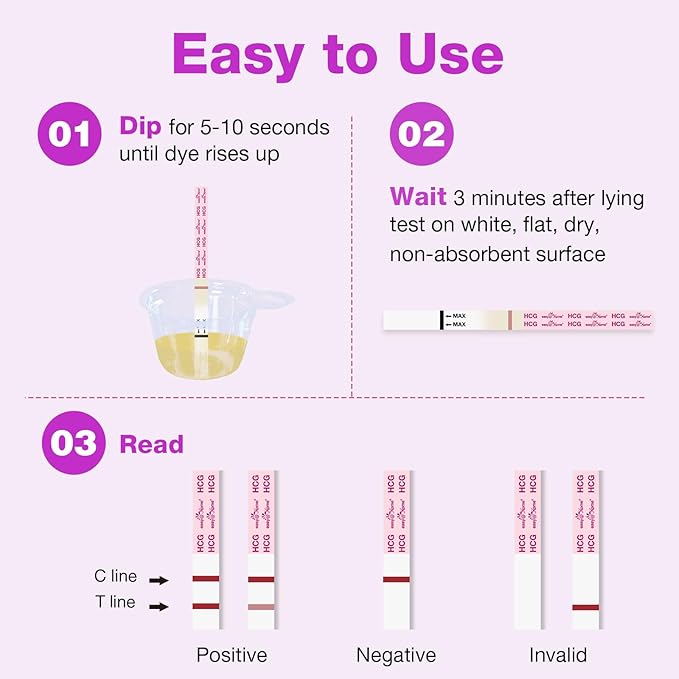 Easy@Home 40 Pregnancy Test Strips with 40 Urine Cups: Accurate Early Detection - Sensitive & Fast Clear Results - Designed for Women Trying to Conceive | 40 hCG Pregnancy Strips+ Urine Cups