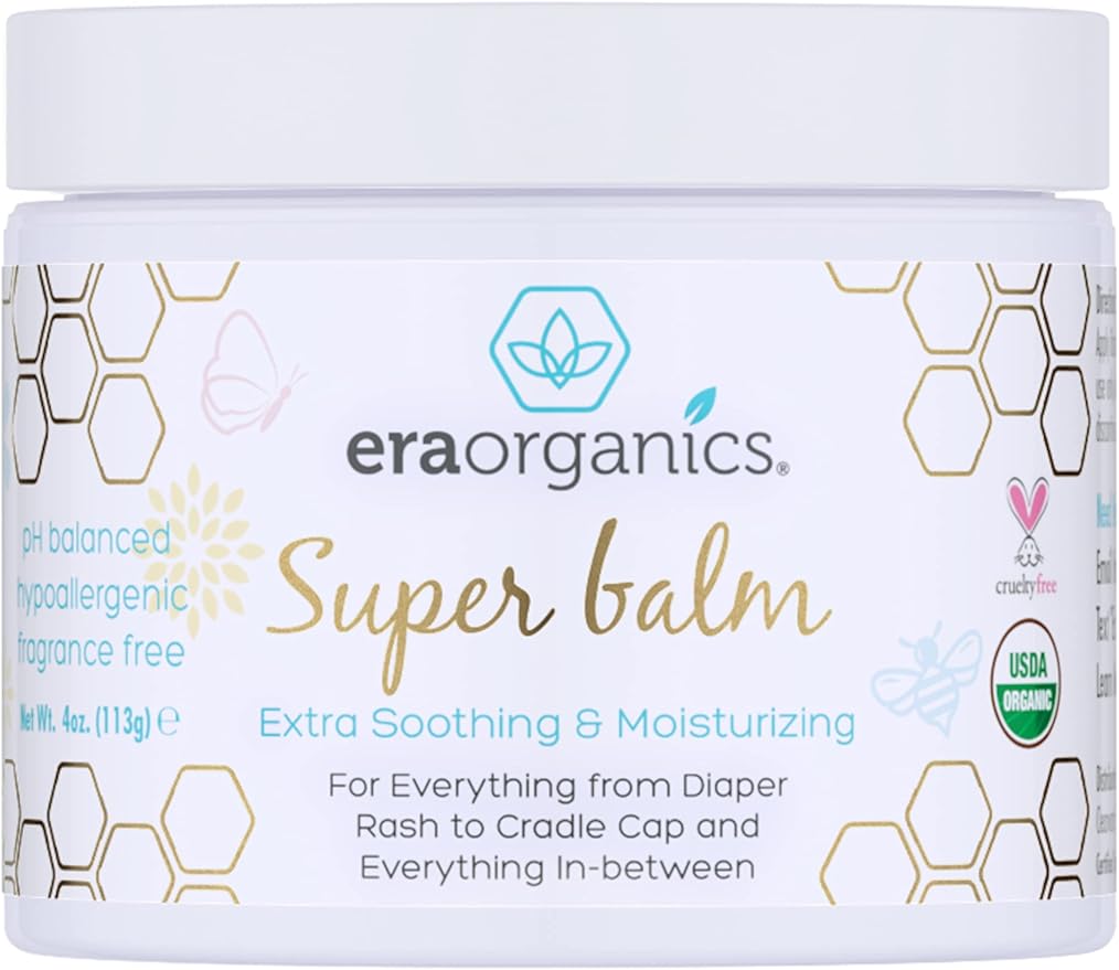 Era Organics Baby Powder & Healing Ointment & Diaper Cream – Gentle, Soothing Relief for Newborns, Infants & Toddlers – Eczema, Rashes, Cradle Cap & Chafing Protection