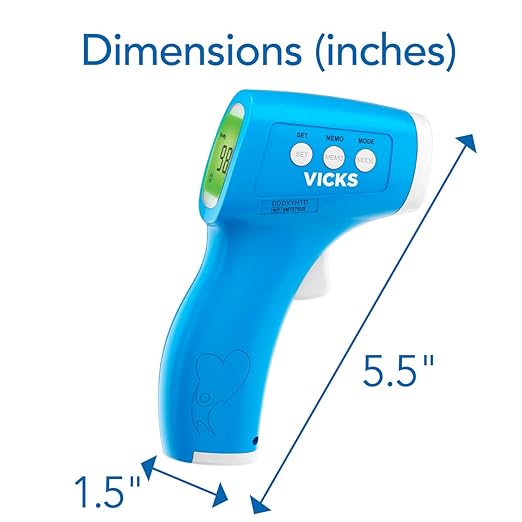 Vicks Non-Contact Infrared Thermometer for Forehead, Food and Bath – Touchless Thermometer for Adults, Babies, Toddlers and Kids – Fast, Reliable, and Clinically Proven Accuracy (Pack of 2)