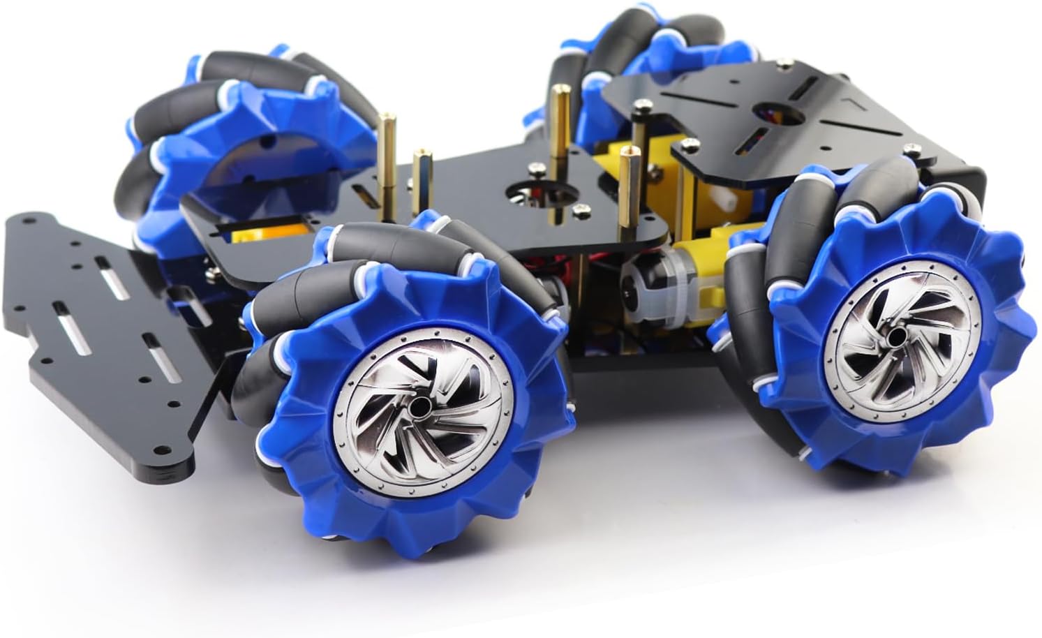 4WD Mecanum Wheel Smart Car Robot Chassis for Arduino R3 R4/ Leonardo/Raspberry Pi 5/4B/3B+/3B/2B/1B+ Projects with TT Motor, DIY Robot Building Base Kit for Teens & Adults