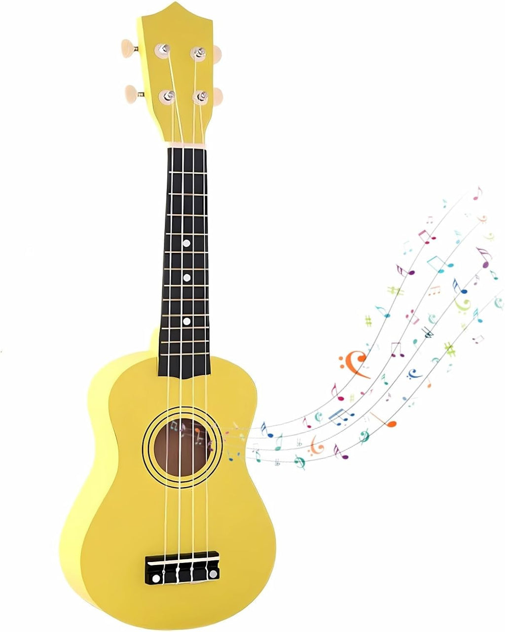 21 Inch Wooden Kids Toddler Child Children Acoustic Guitar Musical Instruments Ideal for 3-9 Year Old Boys Girls Gifts (Yellow)