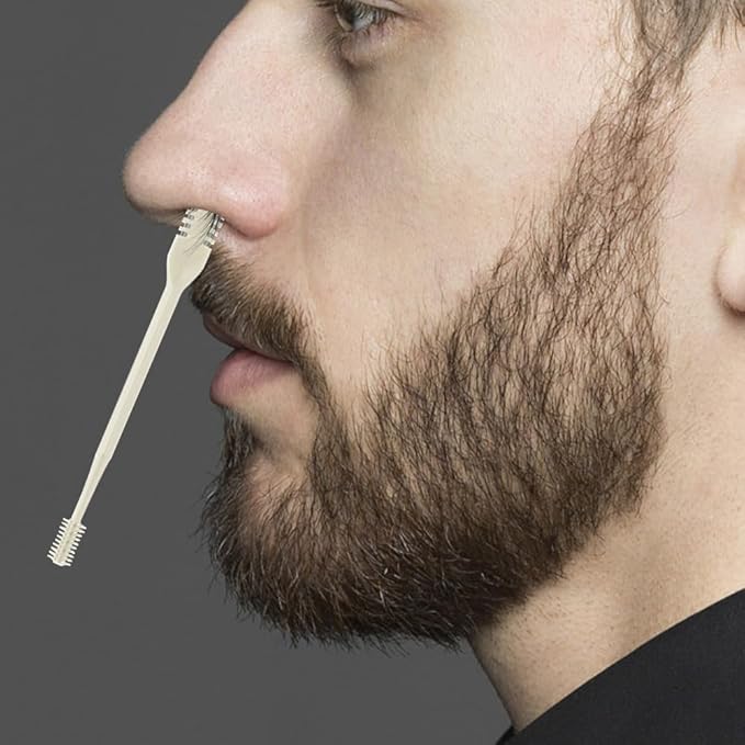 2-in-1 Nasal Hair Cutter, 360° Rotating Double Sided Nose Hair Removal Tool, Nose Hair Clipper with Ear Picker for Women and Men (Pink, 12 PCS)