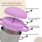 Stainless Steel Snack Containers for Kids, 2 Pack Toddler Snack Containers with Silicone Lids & Handles, Safe and Durable, Snack Cups for Toddlers Spill Proof