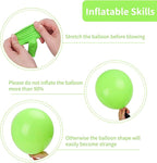 RUBFAC Lime Green Balloons 129pcs Light Fruit Neon Green Latex Balloon 18 12 10 5 Inch Garland Arch Kit for Birthday Party Dinosaur Jungle Baby Shower Decoration