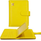 Melsbrinna RFID Passport Holder for Travel Women/Men, Cute RFID Blocking Wallet with Card Slots, Travel Wallet/Passport Case (1, Yellow)