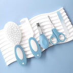Baby Grooming Kit,Baby Health Care Kit,Baby Brush Soft Bristles 5 pcs Baby Nail Kit Nursery Care Kit Baby Hair Brush Hair Comb Nail Kit Safety Cutter Nail Clipper Set Blue