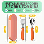 Toddler Utensils, Toddler Forks and Spoons, Baby Stainless Steel Silverware Set with Storage Box for Self Feeding Safe, Dishwasher Safe (3 Set with Case)