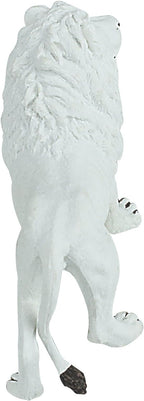FUNSHOWCASE African Jungle Animals Male White Lion Toy Figure Realistic Plastic Figurine Height 3.1-inch
