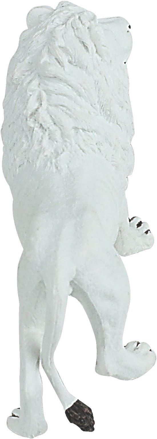 FUNSHOWCASE African Jungle Animals Male White Lion Toy Figure Realistic Plastic Figurine Height 3.1-inch