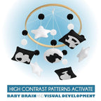 Montessori Mobile Baby for Crib - Black and White Mobile Give Visual Stimulation to Engage Your Newborn - Baby Crib Mobile for Boys & Girls - Baby Mobile for Crib