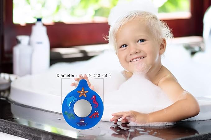 Bathtub Drain Stopper, Silicone Tub Stopper Plug, Universal Bath Drain Cover, Kids Tots Babies Gift (Blue Seahorse)