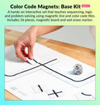 Color Code Magnets Base Kit: Interactive Coding Learning Tool for Kids Ages 5+, Enhances Logic & Problem-Solving Skills, Classroom Education, 36 Tiles, Evo Required Not Included