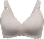 Momcozy Nursing Bras for Breastfeeding, Seamless Pregnancy Maternity Bra Wireless Classic Jelly Strip Support Nursing Bra