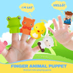 Farm Animals Train with 11 Finger Puppets, 10 Barns with Keys, Counting, Matching, Sorting Montessori Learning Toy for Toddlers 1 2 3 4 Years Old, Educational Birthday Gift for Boys Girls Kids, 36PCS