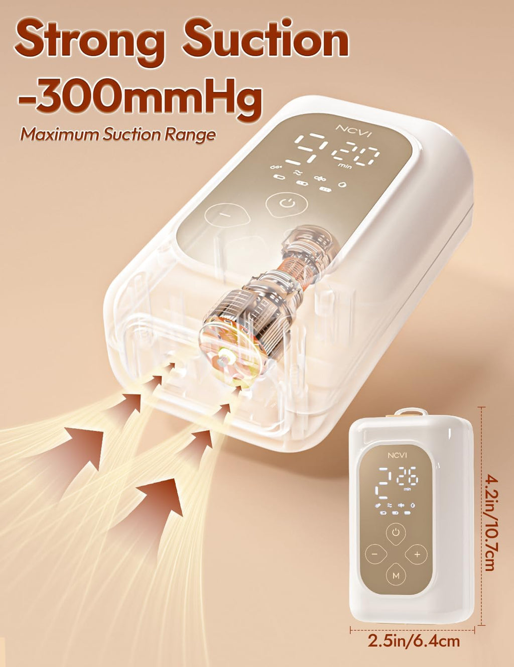 NCVI Ultra-Light Wearable Breastfeeding Pump Hands-Free, Hospital-Grade Portable Electric Breast Pump with Double Sealed Milk Cup, 21/24mm Flanges Suit for 17-23mm Small Nipples, 4 Modes 9 Levels