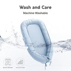 Infant Lounger, Baby Nest Cover for Baby Girls & Boys, Newborn Essentials for Baby 0-18+ Months, 100% Cotton Breathable (Baby Blue)