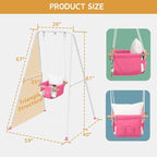 2 in 1 Baby Jumper with Toddler Swing, Baby Jumpers and Bouncers,Indoor Outdoor Toddler Swing Set（Pink）