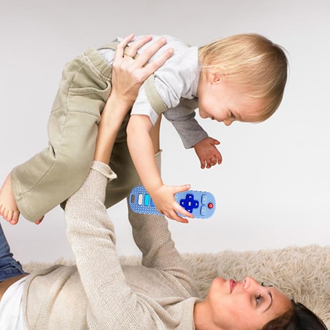 YAPROMO Baby Teething Toys, Remote Teethers for Babies, Cute Toy Remote for Baby Boys and Girls, Food Grade Silicine Chew Toy