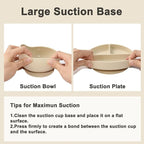 Silicone Baby Feeding Set 14 Pcs,Baby Led Weaning Supplies, Baby Spoons Suction Bowl Divided Plate Bib Cup Finger Brush,First Stage Solid Food Eating Utensils - 6+ Months(Beige)