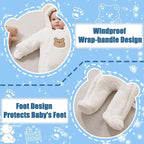 Fairy Baby Newborn Baby Winter Snowsuit Bear Thick Romper Footie Double Zip Hooded Jumpsuit Fleece Coat Infant Boy Girl 0-12M