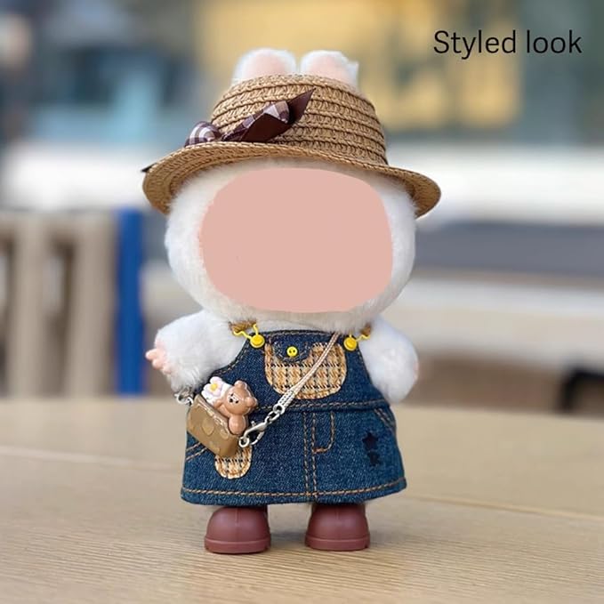 Doll Clothes Set for 15cm 17cm Fantasy Dolls - Hat, Bag, Jeans, Shoes Accessories,Outfit Clothing Set