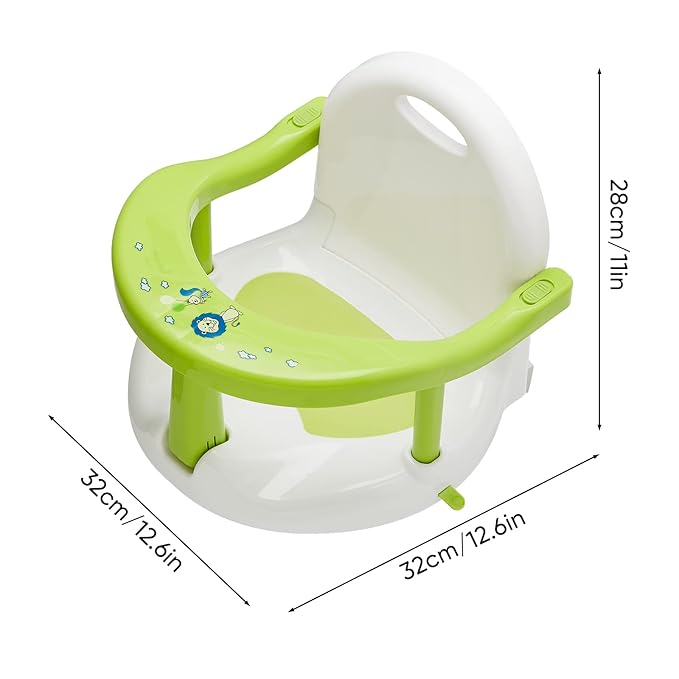 Foldable Baby Bathtub Seat - Non-Slip Bath Chair for Sitting Up, Shower Chairs for Newborn Infant 6-18 Months (Green)