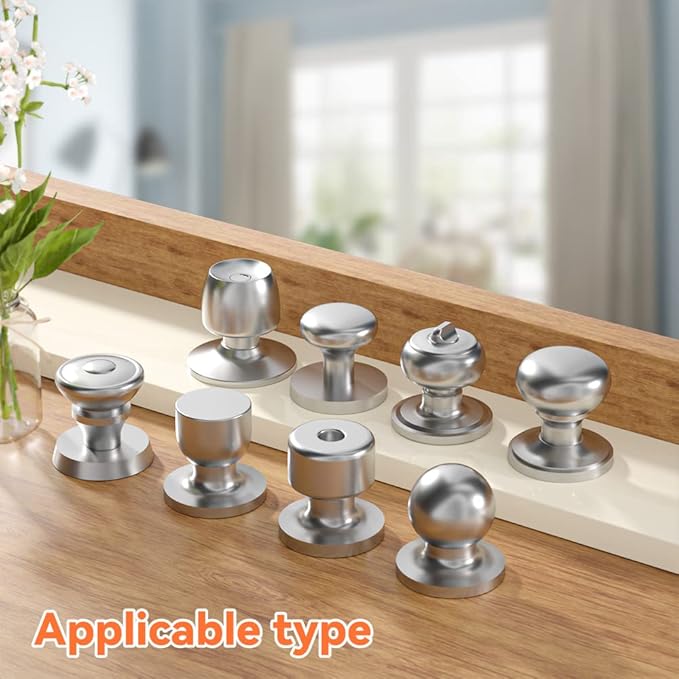 SAFELON 4 Pcs Transparent Safety Door Knob Covers for Toddler, Childproof Door Locks, Easy to Install (Clear-White)