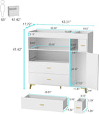 PAKASEPT Changing Table with Drawers, Changing Table Dresser with 5 Drawer & Cabinet