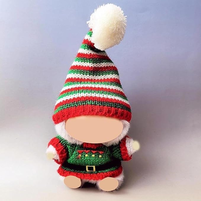 Christmas 17cm Doll Clothes Outfit Set (No Doll) Cute Christmas Clothes Accessories for 15-17cm Dolls Outfit Fashion Handmade Cloth Accessories Outfits Stylish(Christmas Striped Sweater)