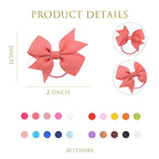 40pcs baby hair ties with Bows Elastic Ponytail Holders Small Hair Accessories for Kids Toddlers Infants. (Mixed color 2)