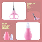 Baby Grooming Kit, Baby Essentials for Newborns, Portable Baby Care Kit, Contains Baby Nail Clippers, Baby Comb, Baby Brush, Baby Ear Wax Removal Tool and More (10 in 1) (Pink)