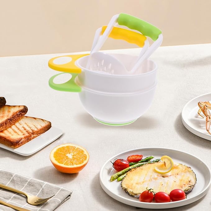 DOITOOL Mash and Serve Bowl, 2 Sets Food Masher Bowl Food Mill Portable Masher Maker for Baby