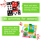 beetoy Tummy Time Baby Mirror Toys with Black and White Pattern, High Contrast 3D Activity Play Crinkle Toys Baby Mirror for Newborn 0 3 6 Months