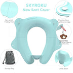 SKYROKU Foldable Kids Toilet Seat – Portable & Anti-Slip Travel Potty Training Seat for Toddlers,Safety material Baby Toilet Seat, Easy Clean & Compact for Home, Daycare, Grandparents House (Ages 2-6)