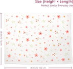 Floral Baby Blankets for Girls Newborn, Soft Nursery Minky Blankets with Muslin and Dotted Fleece Back 30x40 inches, Receiving Bed Quilt for Infants, Toddlers