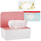 Diaper Wipes Dispenser Wipes Holder, Wipes Tissue Case Keeps Wipes Fresh Tissue Wipes Container with Lid (Pink)