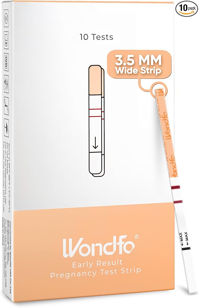 Wondfo 3.5mm Early Result Pregnancy Test Strips - Get Results 6 Days Sooner Than Missed Period-Sensitive and high-Accuracy HCG Testing Kit at 10 MIU/ml Cut-Off -[10 Packs]